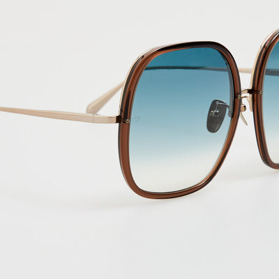 Celia Brown/ Light Gold/ Aqua Gradient
